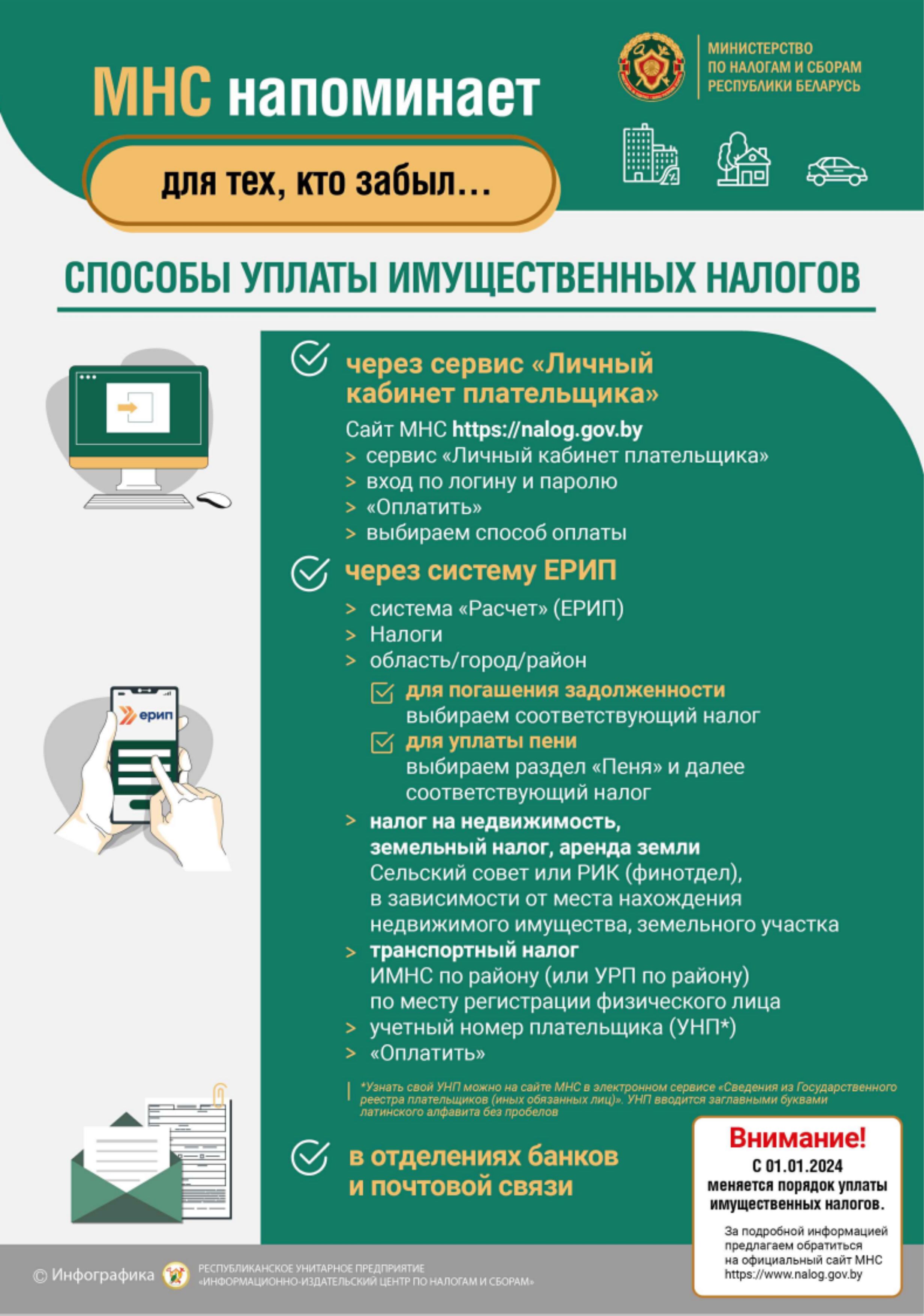 СПОСОБЫ УПЛАТЫ ИМУЩЕСТВЕННЫХ НАЛОГОВ. - Могилевская городская  специализированная детско-юношеская школа олимпийского резерва “БАГИМА”  имени О.Г. Мищенко